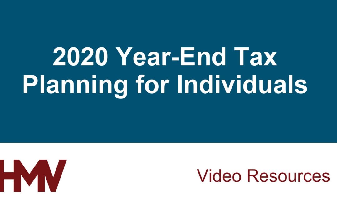 2020 Year-End Tax Planning for Individuals
